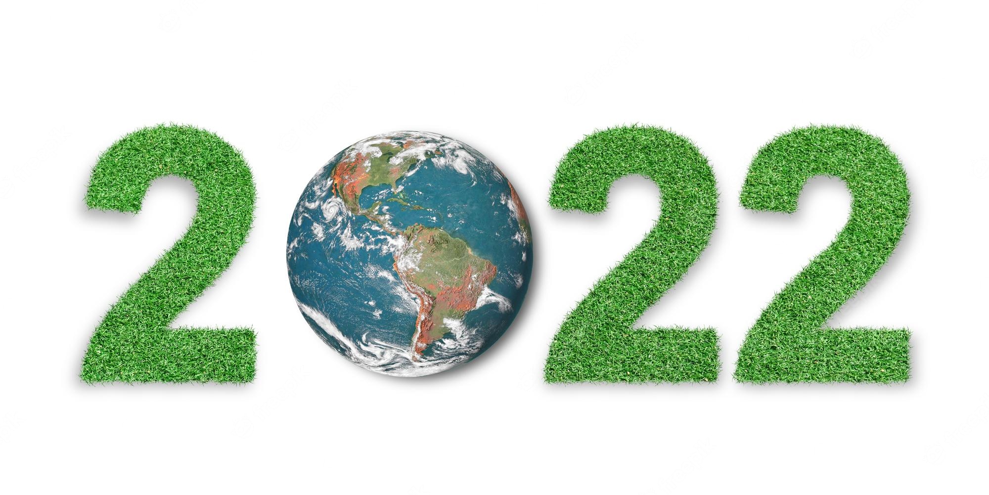 tierra verde 2022 ano nuevo 2022 hierba verde globo aislado sobre fondo blanco concepto dia medio ambiente tierra 35257 980